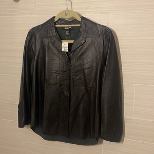 DKNY leather jacket/shirt
